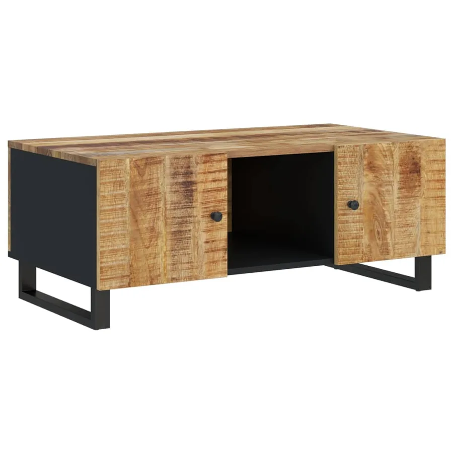 Table basse 100x54x40cm bois de manguier solide et d'ingénierie - 14