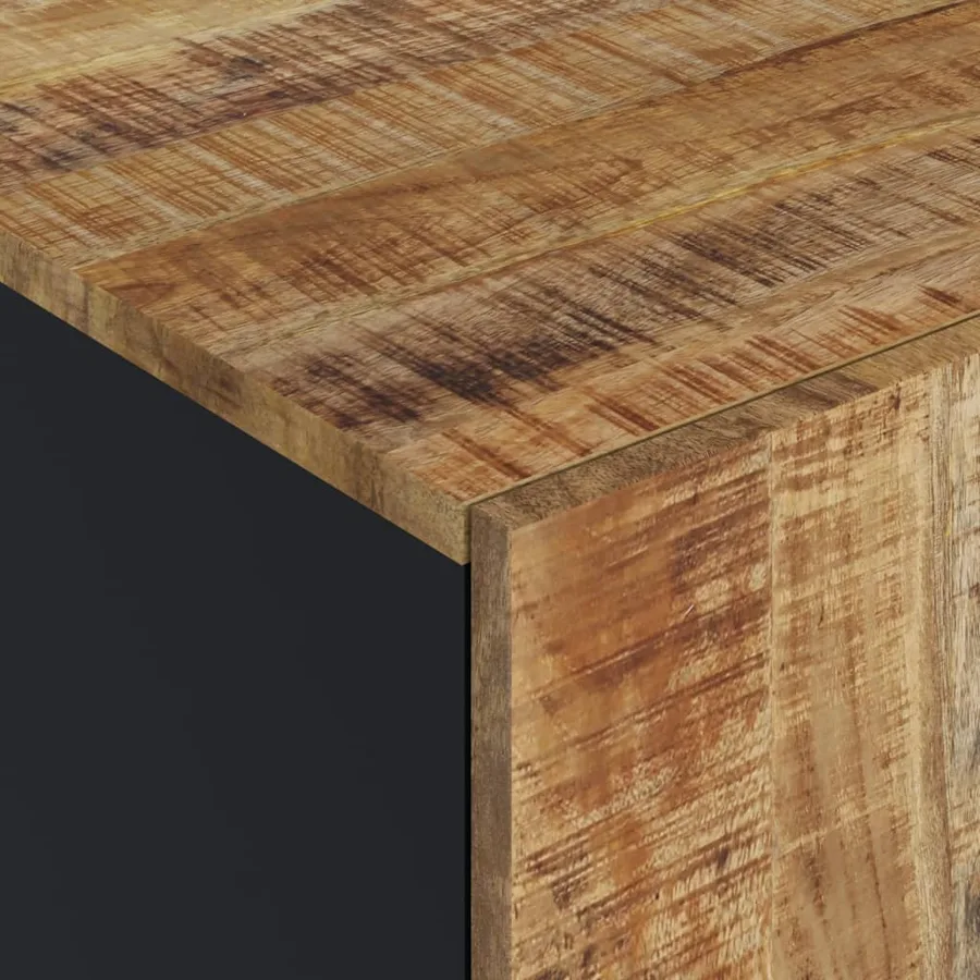 Table basse 100x54x40cm bois de manguier solide et d'ingénierie - 6
