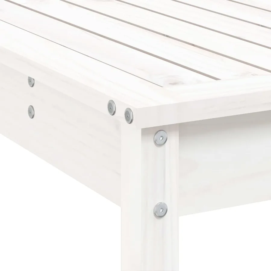 Ensemble de bar de jardin 5 pcs blanc bois massif de pin - 7