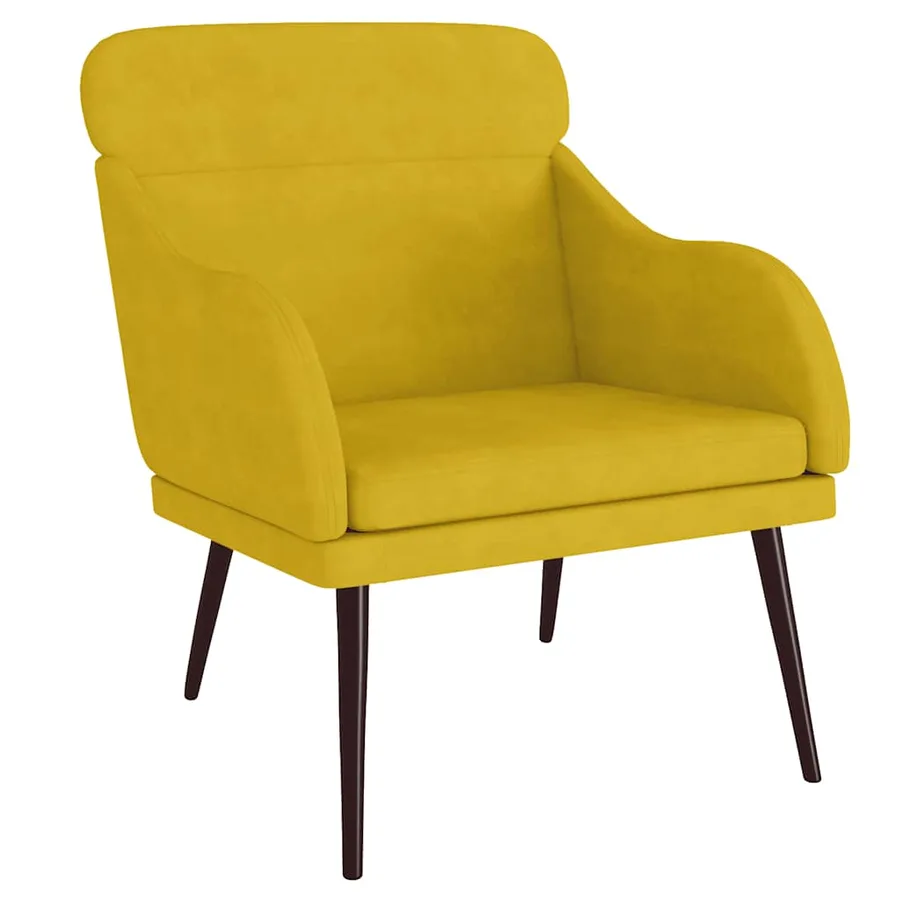 Fauteuil Jaune 63x76x80 cm Velours - 2