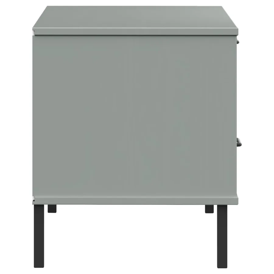Meuble TV avec pieds en métal Gris Bois de pin massif OSLO - 6
