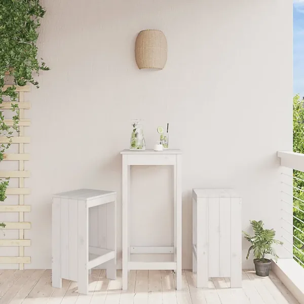 Tabourets de bar lot de 2 blanc 40x36x75 cm bois massif de pin