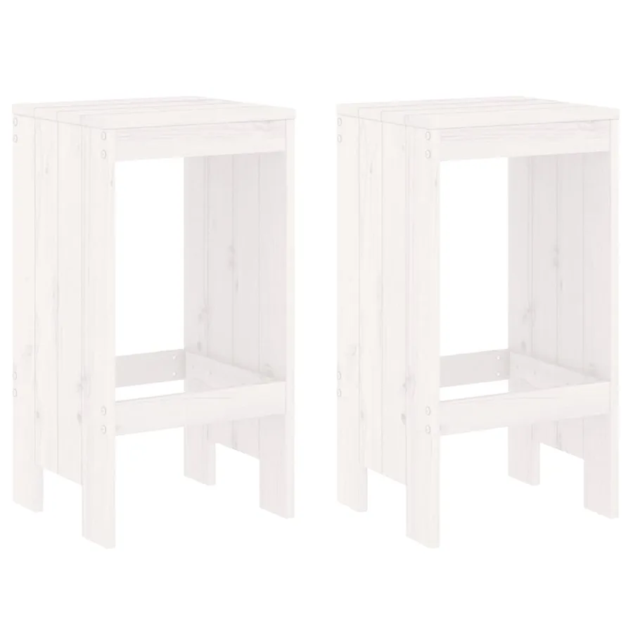 Tabourets de bar lot de 2 blanc 40x36x75 cm bois massif de pin - 2