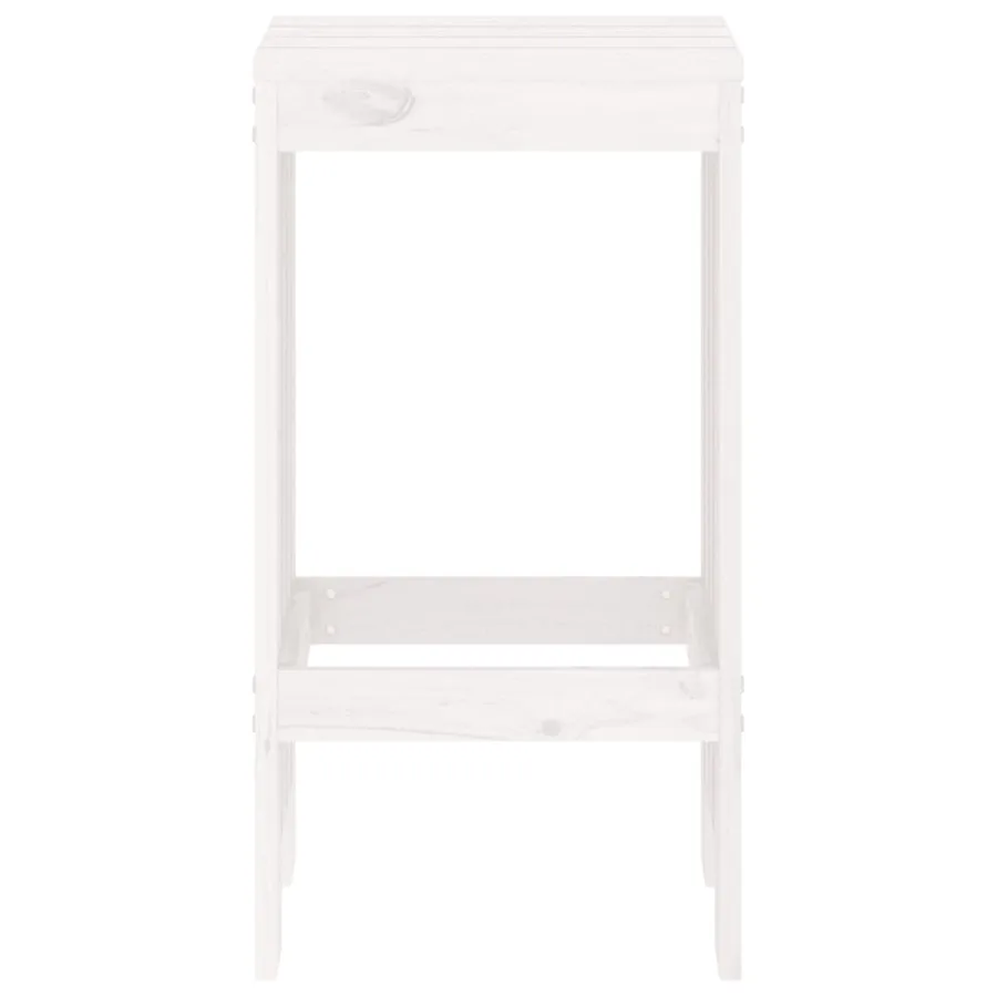 Tabourets de bar lot de 2 blanc 40x36x75 cm bois massif de pin - 4