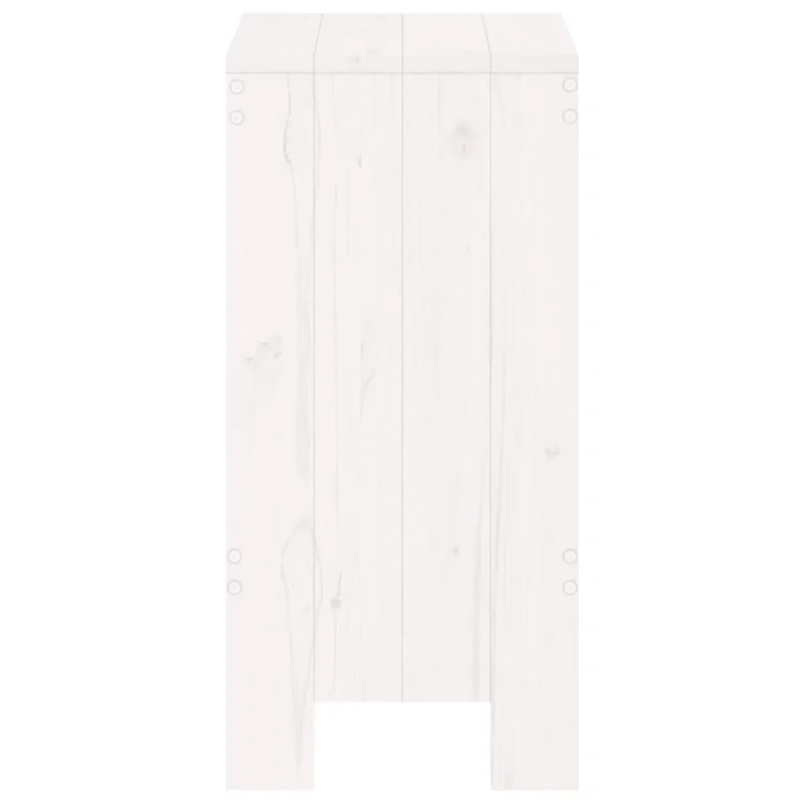 Tabourets de bar lot de 2 blanc 40x36x75 cm bois massif de pin - 5