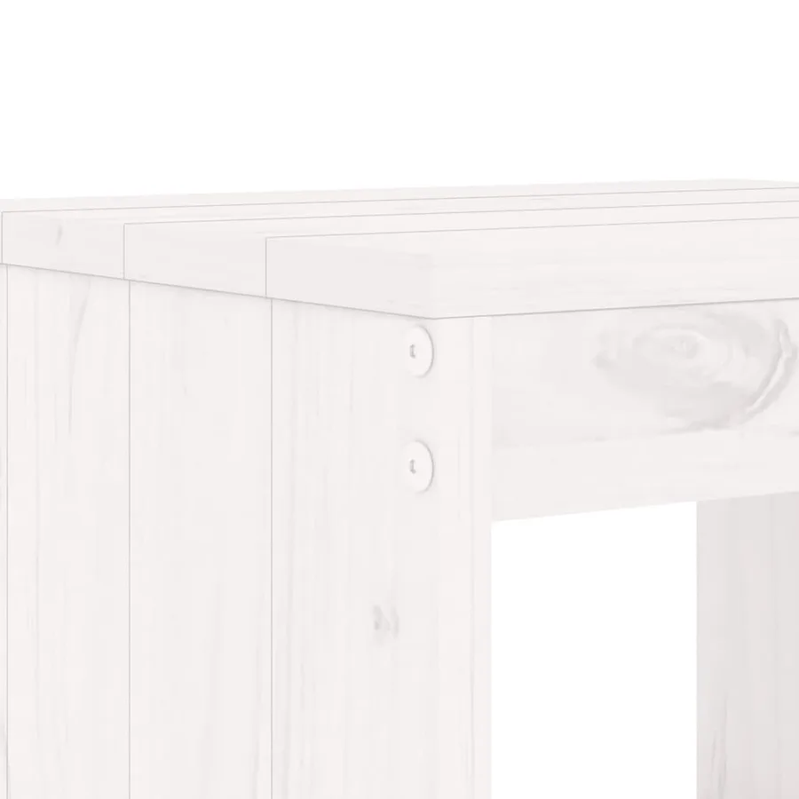 Tabourets de bar lot de 2 blanc 40x36x75 cm bois massif de pin - 7