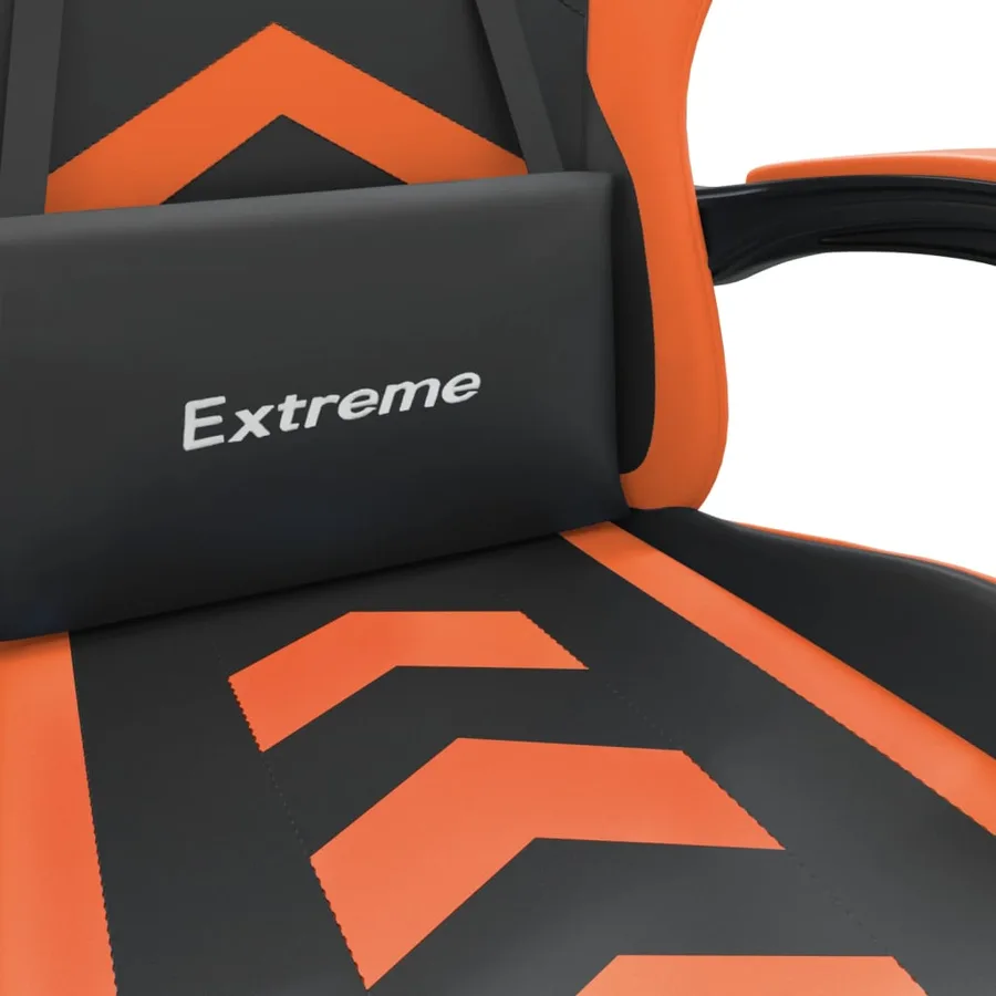 Chaise de jeu pivotante Noir et orange Similicuir - 6