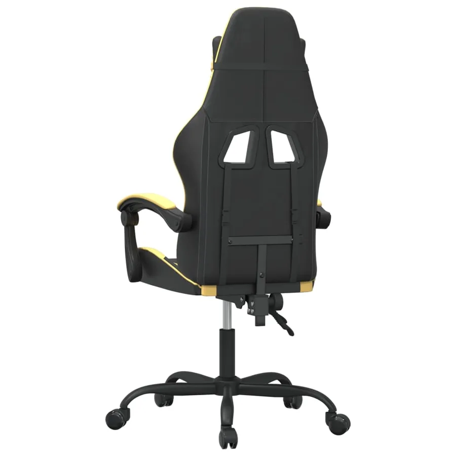 Chaise de jeu pivotante Noir et doré Similicuir - 5