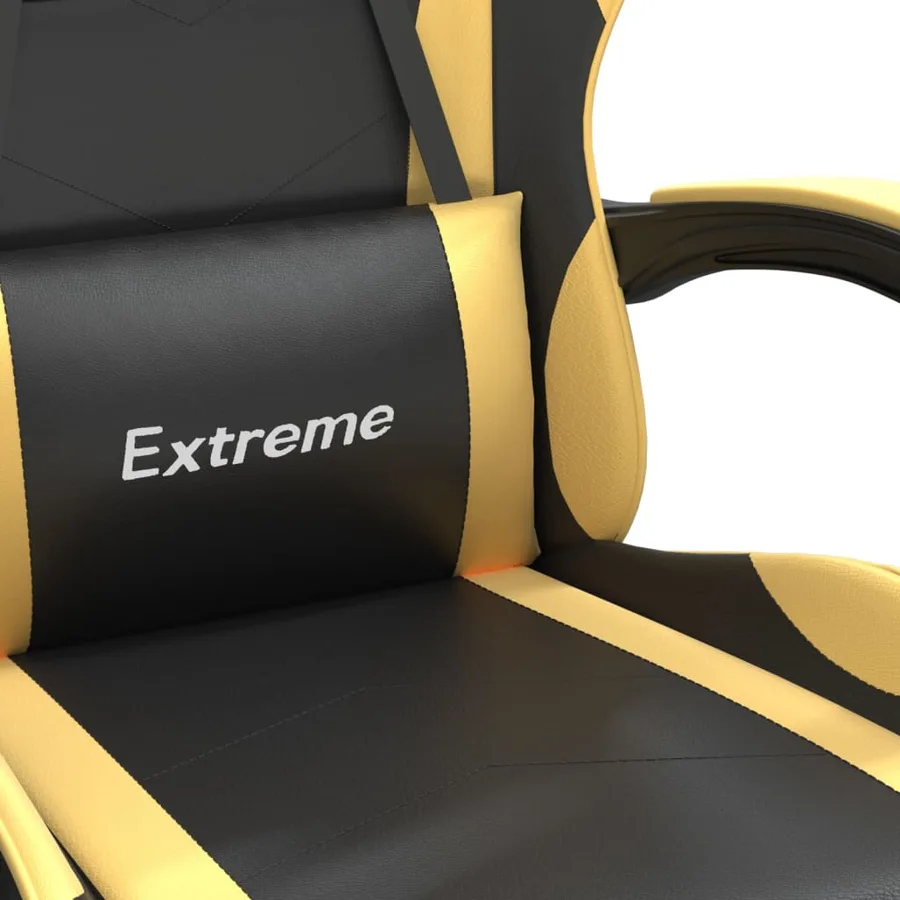 Chaise de jeu pivotante Noir et doré Similicuir - 6