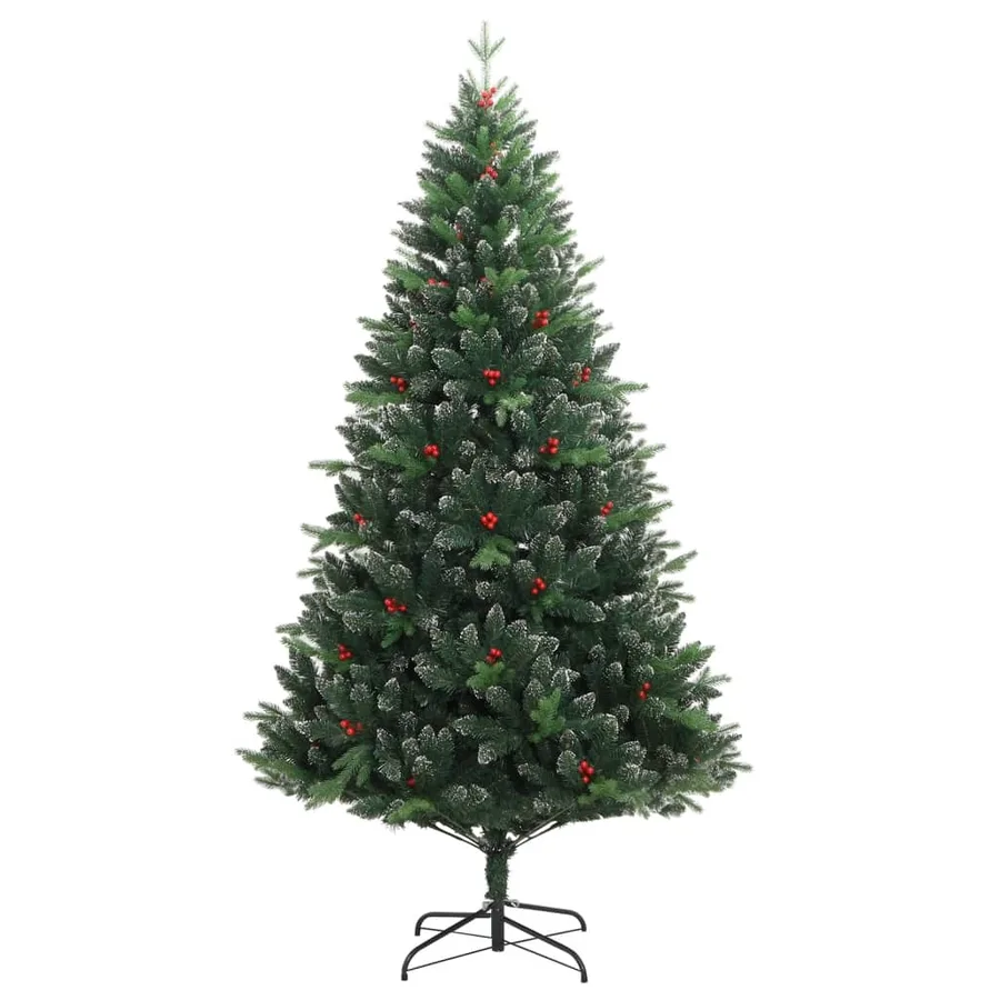 Sapin de Noël artificiel à charnières avec baies rouges 240 cm - 2
