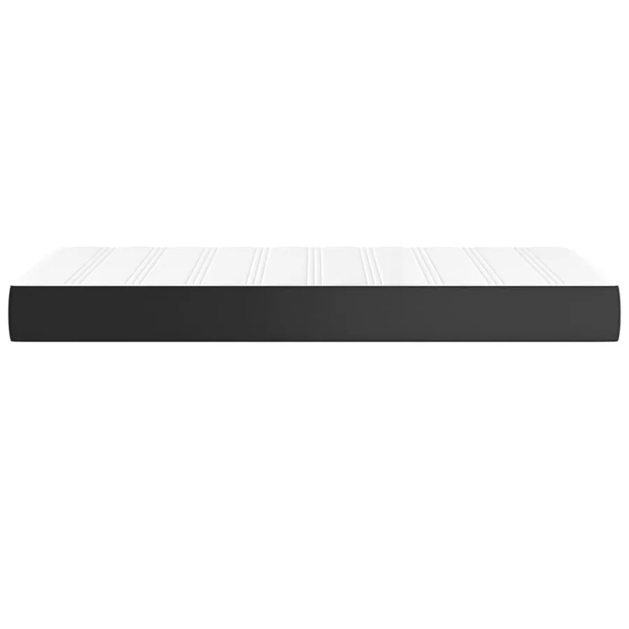 Matelas de lit à ressorts ensachés fermeté moyenne Noir 80x200x20 cm Similicuir - 4