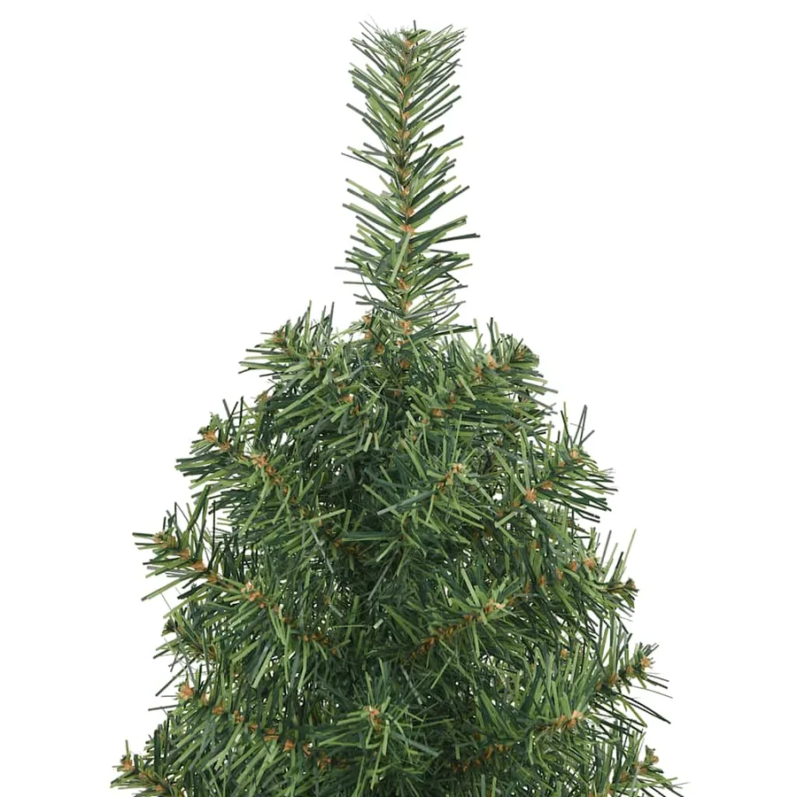 Sapin de Noël artificiel mince avec support vert 120 cm PVC - 4