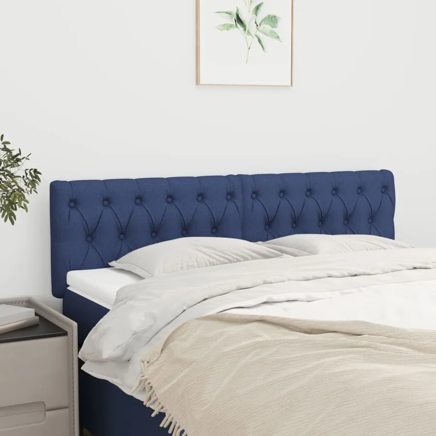 Têtes de lit Bleu 160x7x78/88 cm Tissu