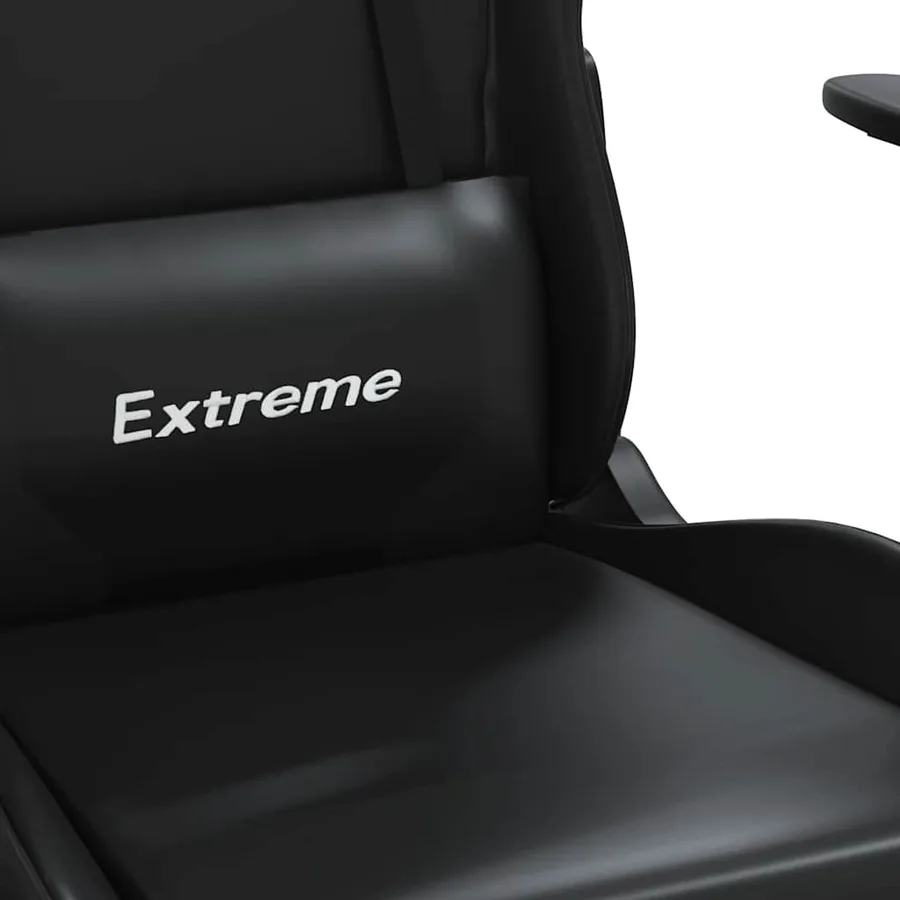 Chaise de jeu de massage avec repose-pied Noir Similicuir - 9