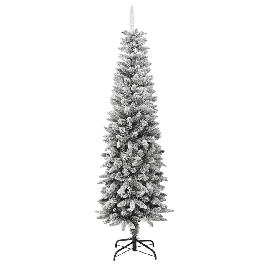 Sapin de Noël artificiel mince avec neige floquée 180 cm PVC/PE - 2
