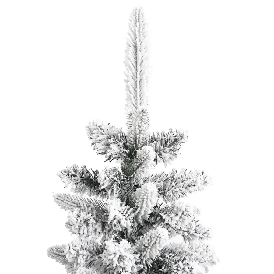 Sapin de Noël artificiel mince avec neige floquée 180 cm PVC/PE - 5