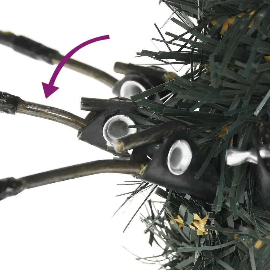 Sapin de Noël artificiel avec support Vert 210 cm PVC - 4