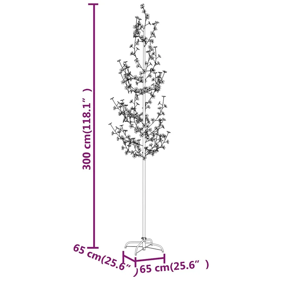 Arbre à LED fleur de cerisier 368 LED Blanc chaud 300 cm - 8
