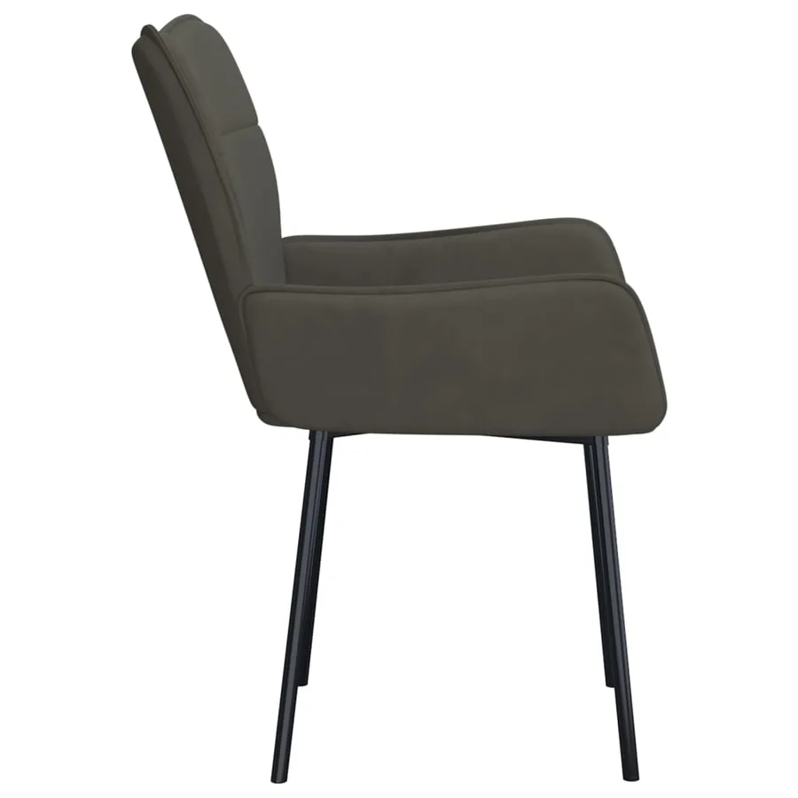 Chaises à manger lot de 2 Gris foncé Velours - 5