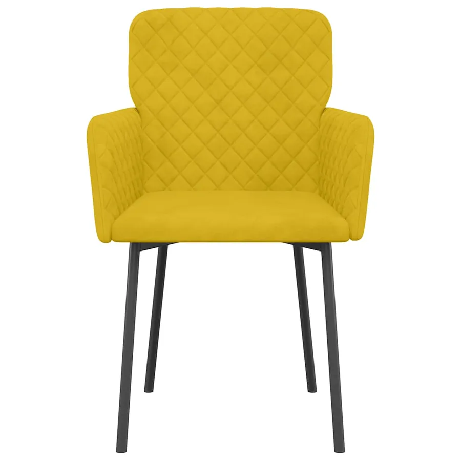 Chaises à manger lot de 2 Jaune Velours - 4