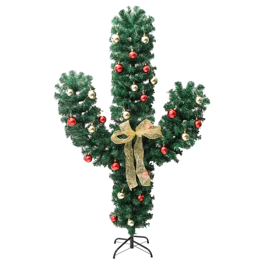 Cactus de Noël avec support et LED Vert 150 cm PVC - 4