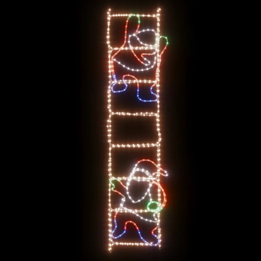 Figurine Père Noël sur échelle pliable avec 552 LED 50x200 cm - 3