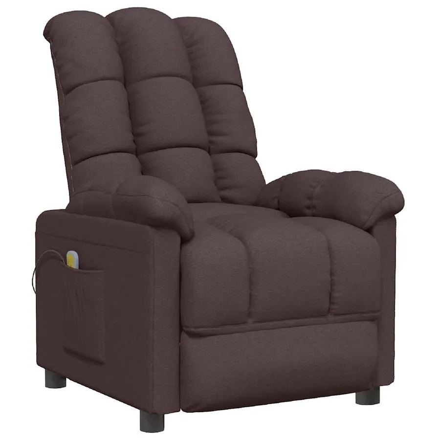 Fauteuil de massage Marron foncé Tissu - 2