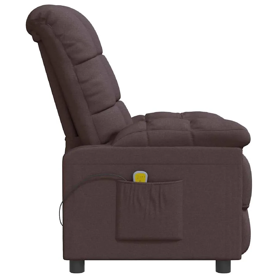 Fauteuil de massage Marron foncé Tissu - 4