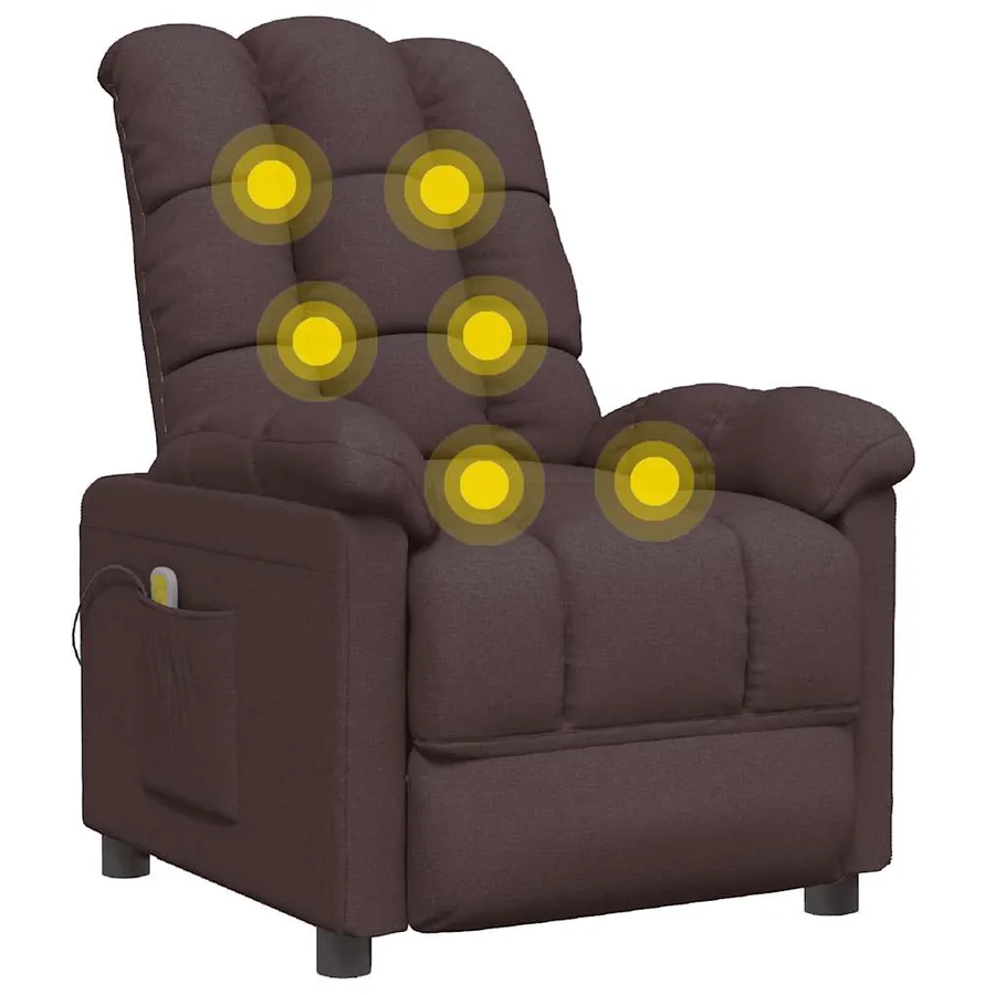 Fauteuil de massage Marron foncé Tissu - 6