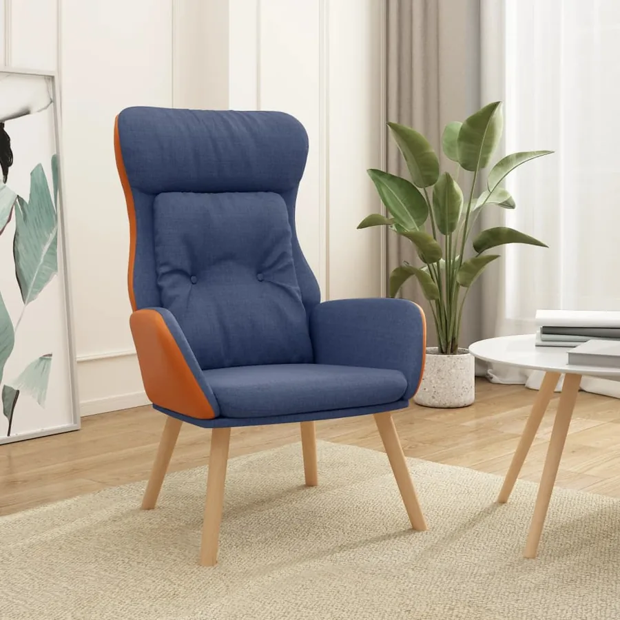 Chaise de relaxation Bleu Tissu et PVC