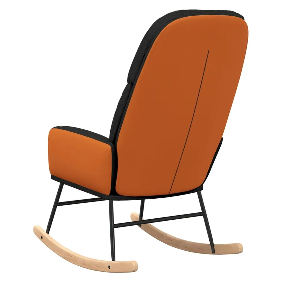 Chaise à bascule Noir Tissu - 4