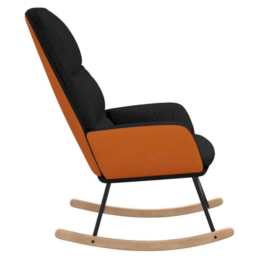 Chaise à bascule Noir Tissu - 5