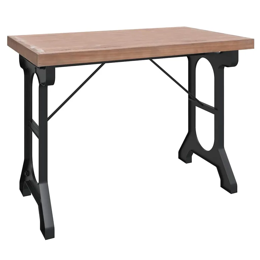 Table à dîner 110x65x82 cm Bois de sapin massif et fer - 2
