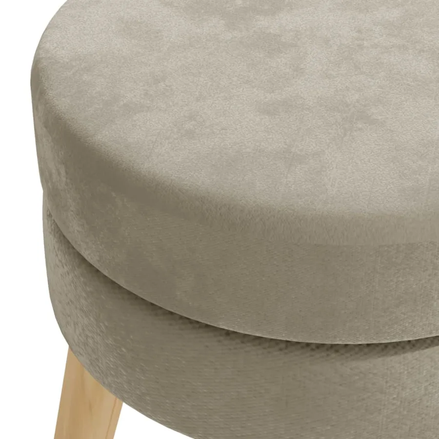 Tabouret rond Gris foncé Velours - 4