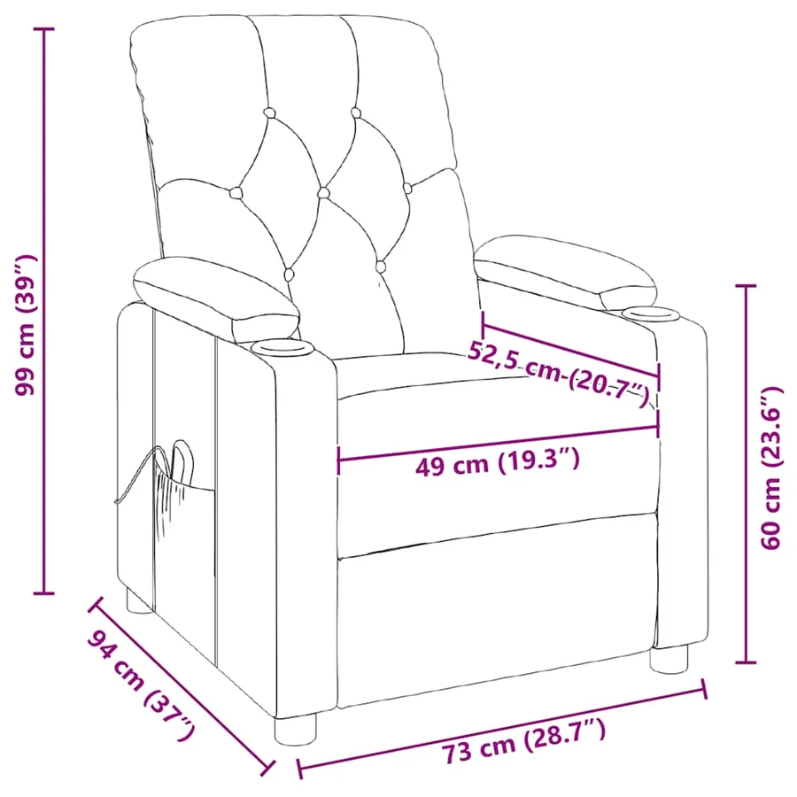 Fauteuil de massage Taupe Tissu - 10