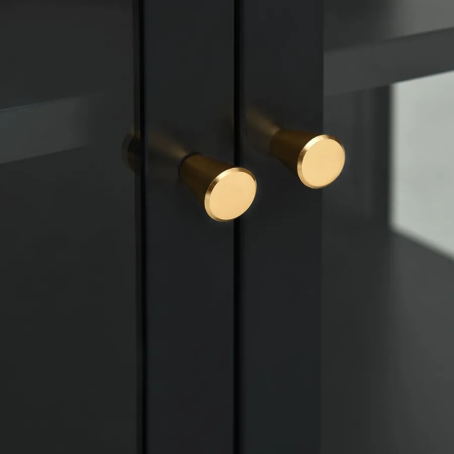 Buffet Noir 70x35x70 cm Acier et verre - 7