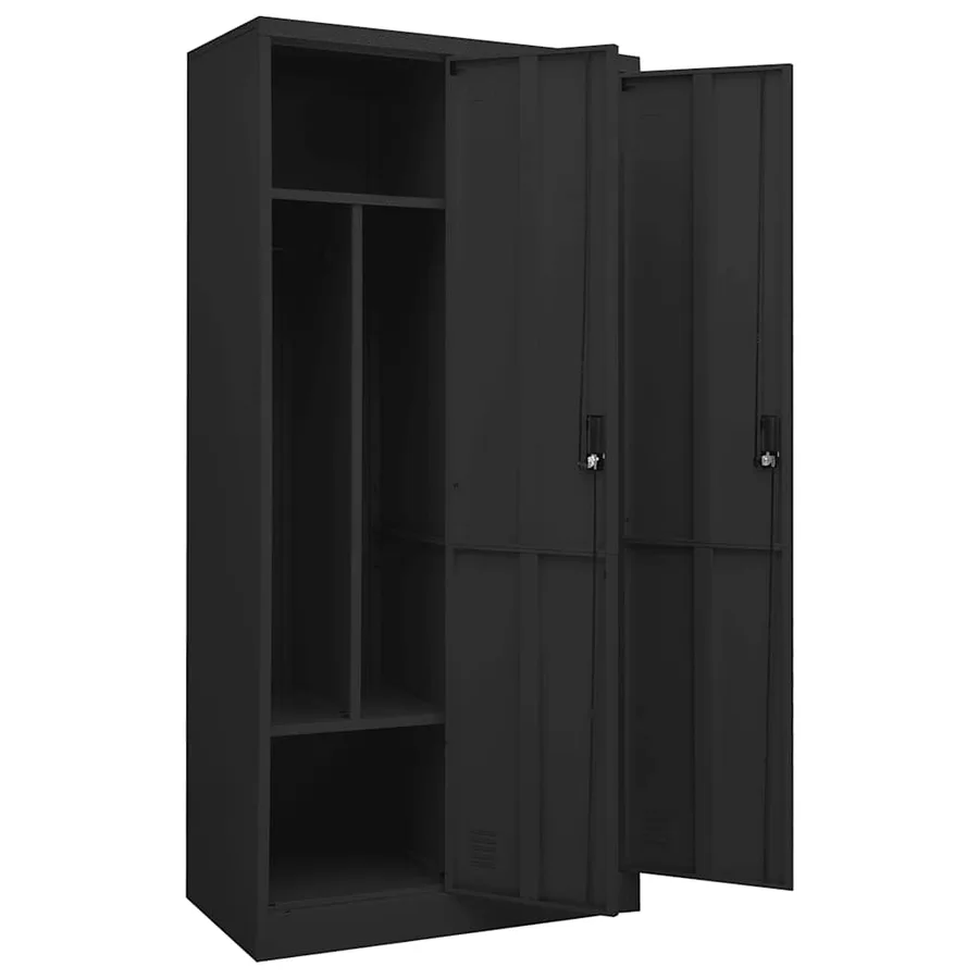 Garde-robe Anthracite 80x50x180 cm Acier - 5