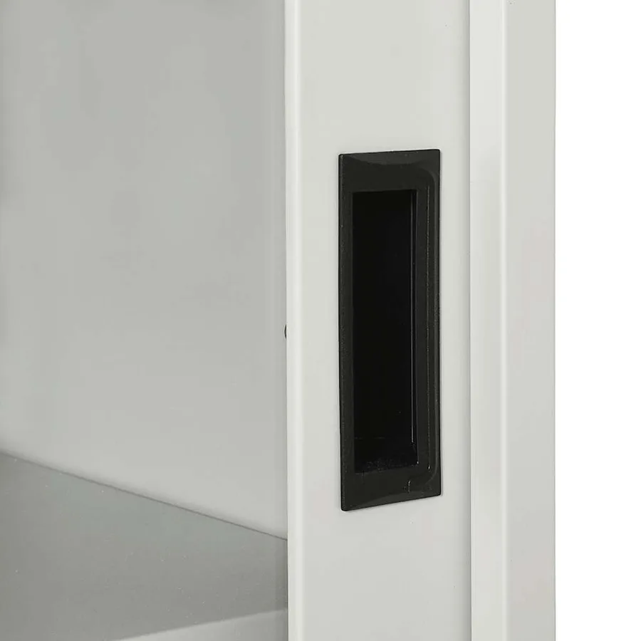Armoire à portes coulissantes Gris clair 90x40x90 cm Acier - 8