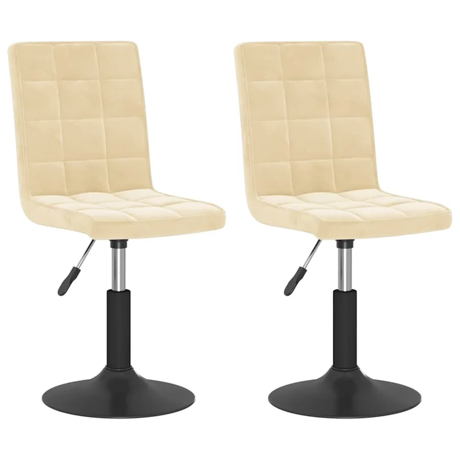 Chaises pivotantes à manger lot de 2 crème velours - 2