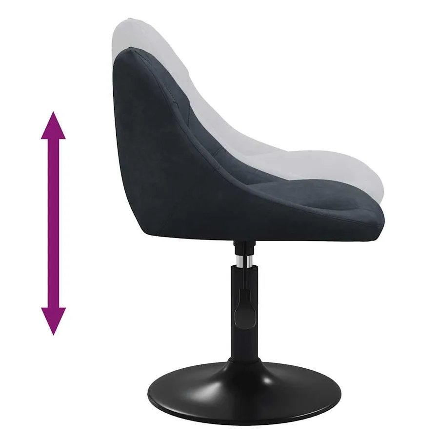 Chaises pivotantes à dîner lot de 2 Gris foncé Velours - 7