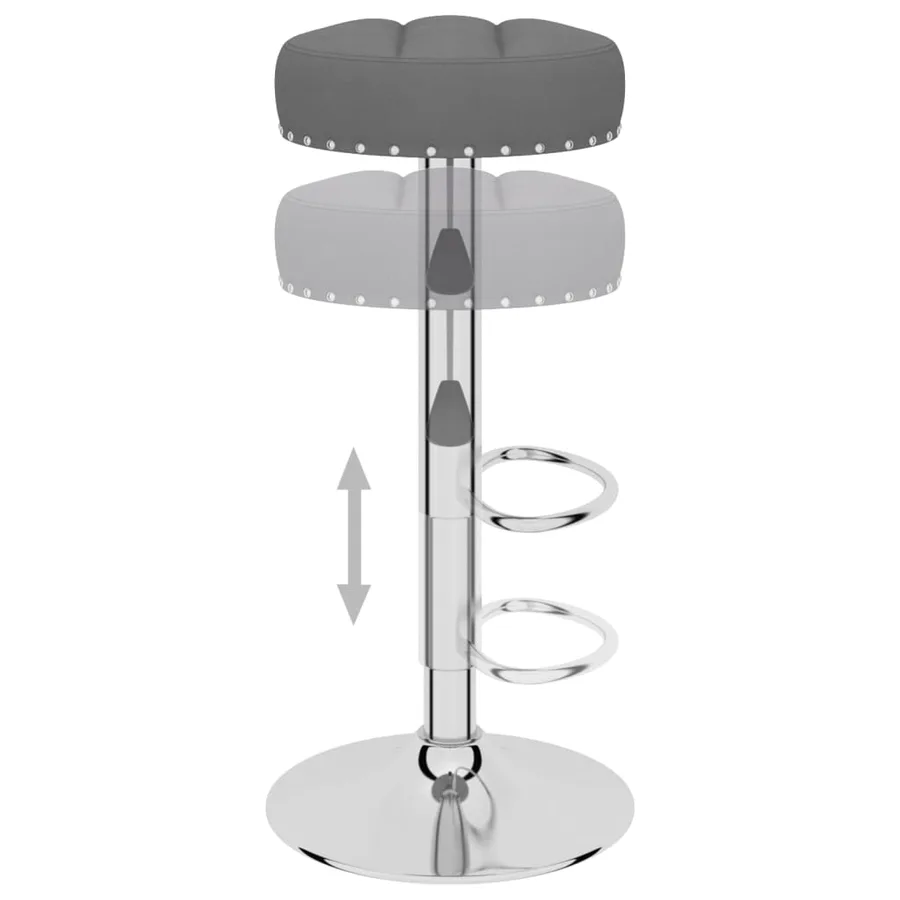 Tabourets de bar lot de 2 gris foncé tissu - 6