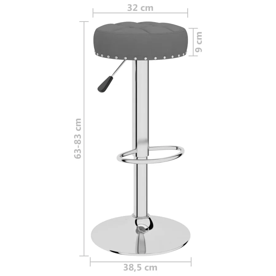 Tabourets de bar lot de 2 gris foncé tissu - 9