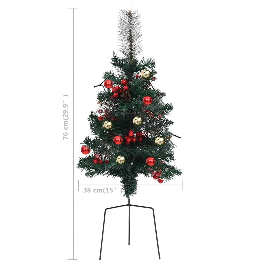 Arbre de Noël artificiel pré-éclairé d'allée 2 pcs 76 cm PVC - 11