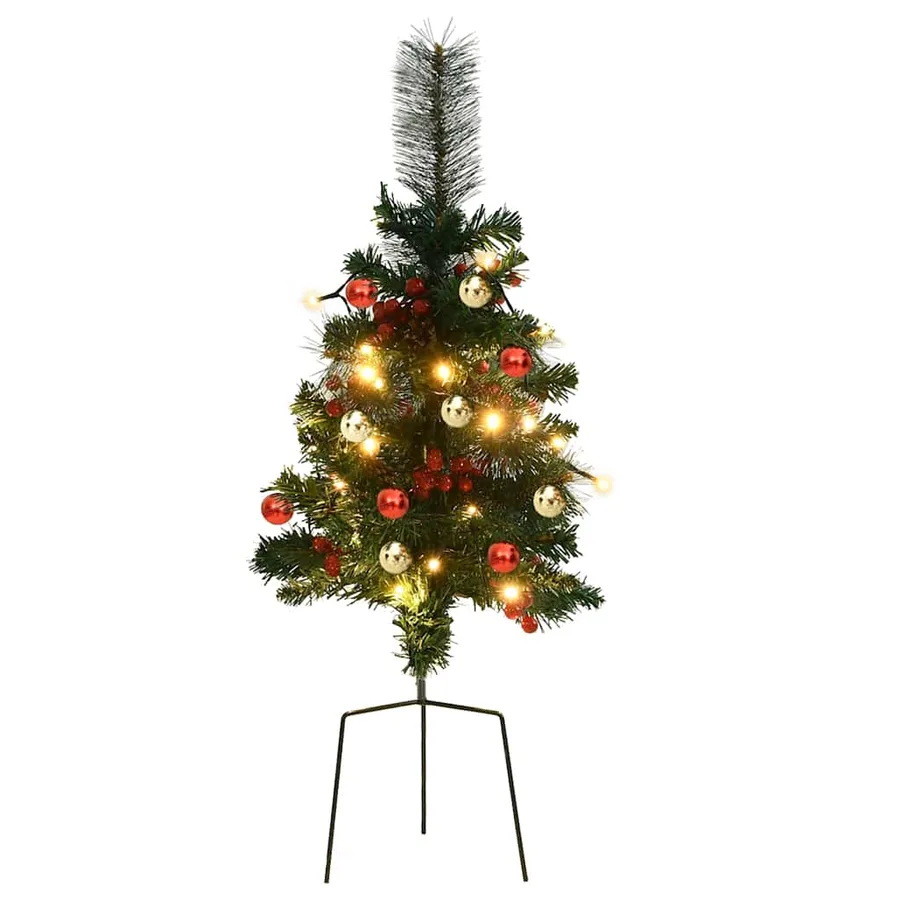 Arbre de Noël artificiel pré-éclairé d'allée 2 pcs 76 cm PVC - 4