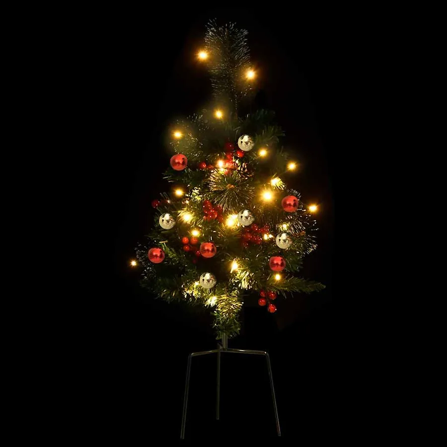 Arbre de Noël artificiel pré-éclairé d'allée 2 pcs 76 cm PVC - 6