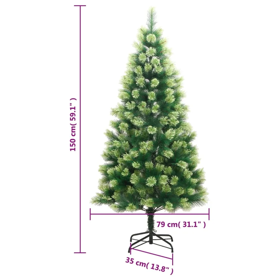 Sapin de Noël artificiel à charnières avec support 150 cm - 9