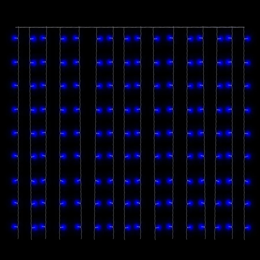 Rideaux lumineux à LED 3x3 m 300 LED Bleu 8 fonctions - 7
