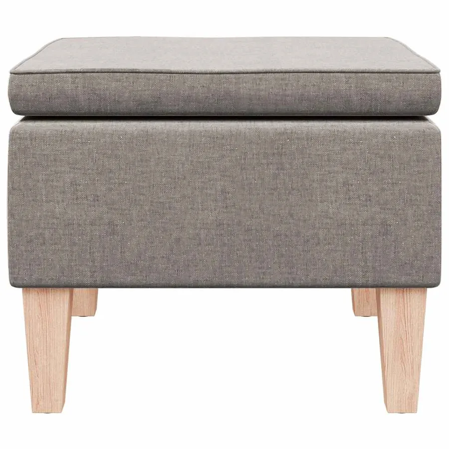 Tabouret avec pieds en bois Taupe Tissu - 5