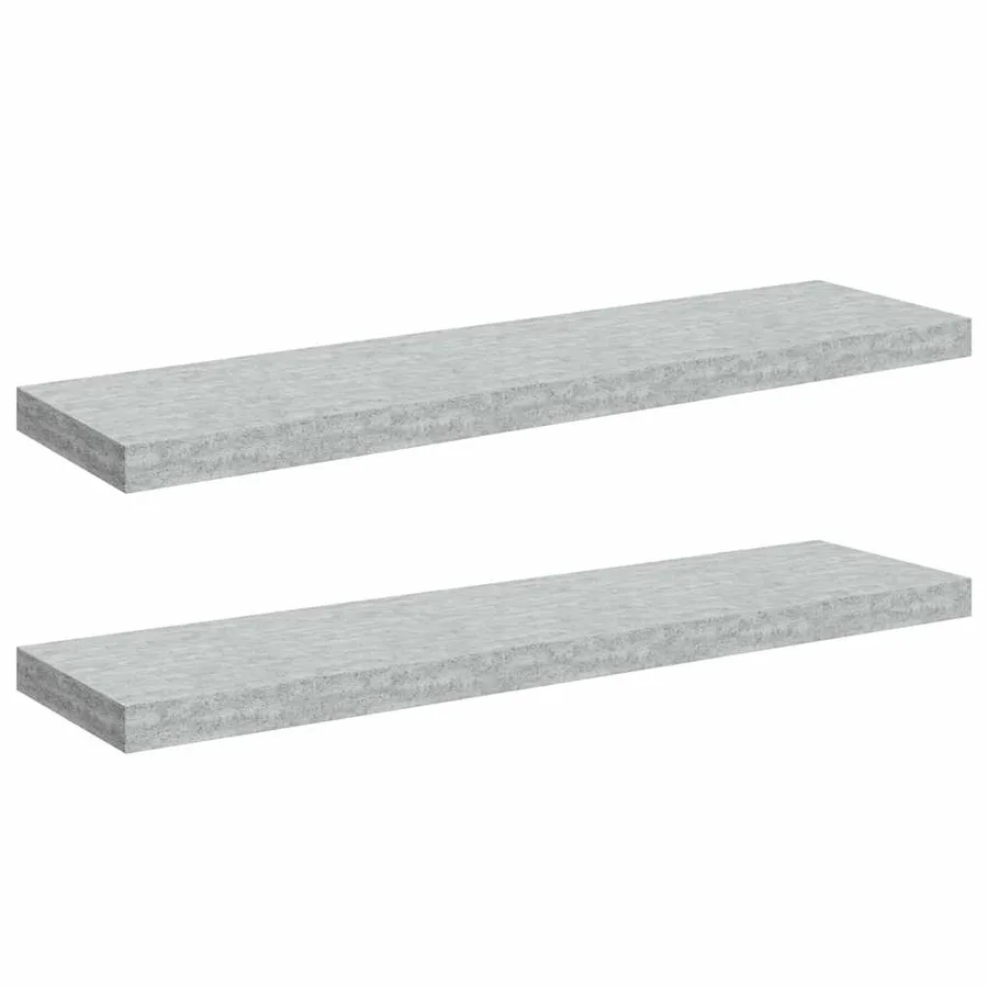 Étagères murales flottantes 2 pcs Gris béton 90x23,5x3,8cm MDF - 2