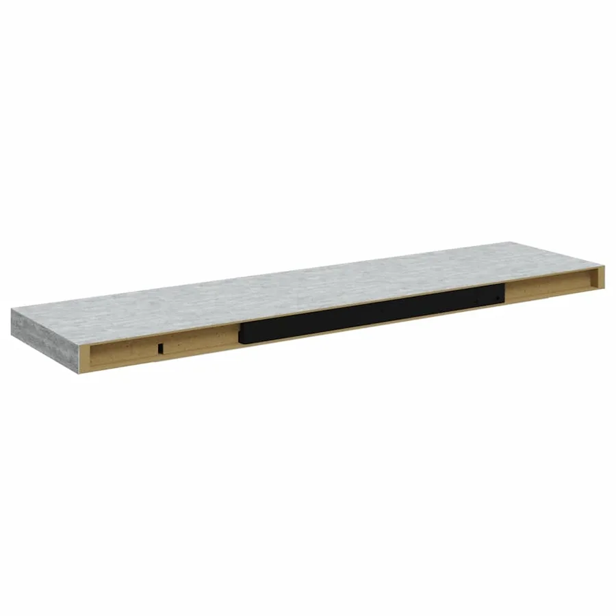 Étagères murales flottantes 2 pcs Gris béton 90x23,5x3,8cm MDF - 9